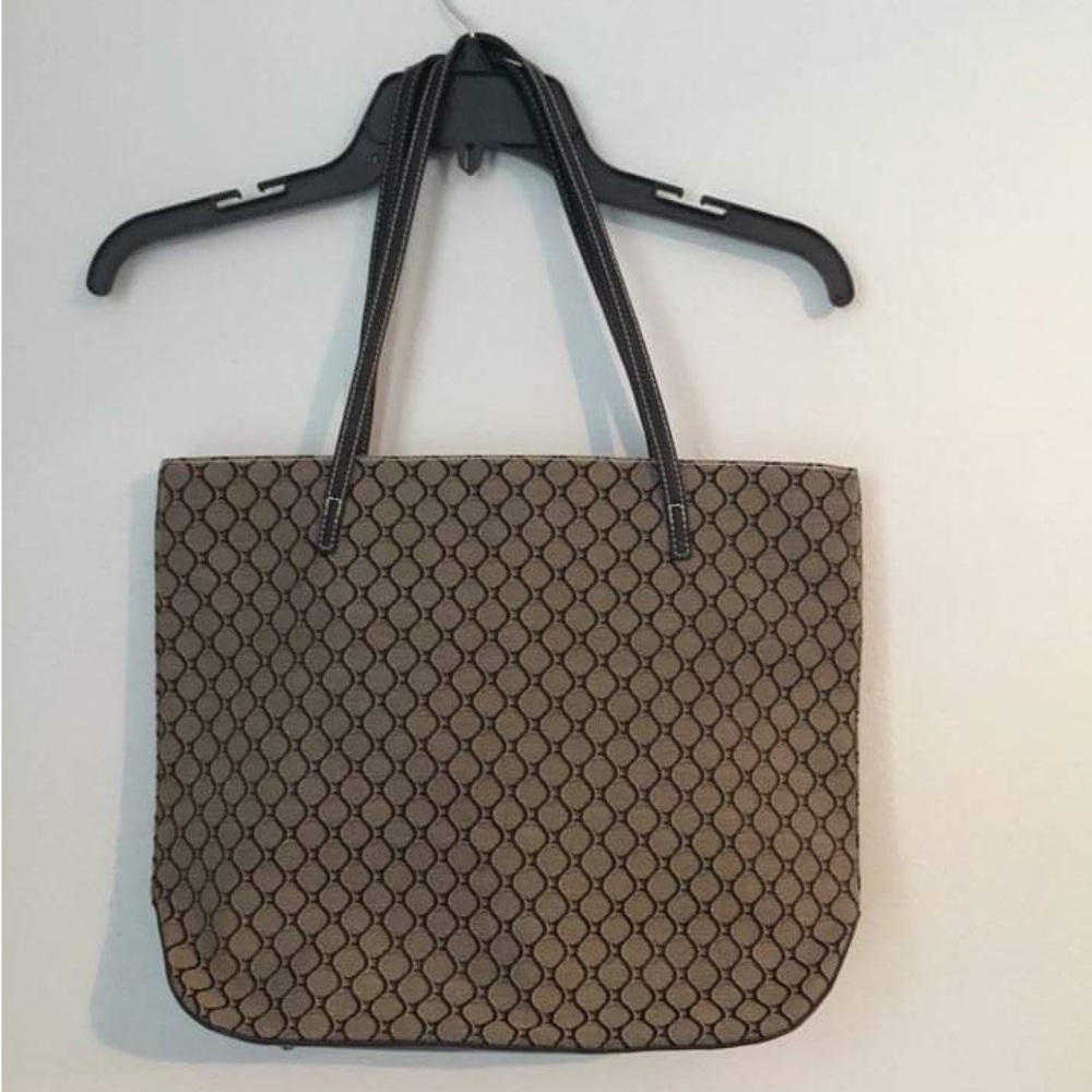 Nine West Brown & Black Cloth Handbag.
